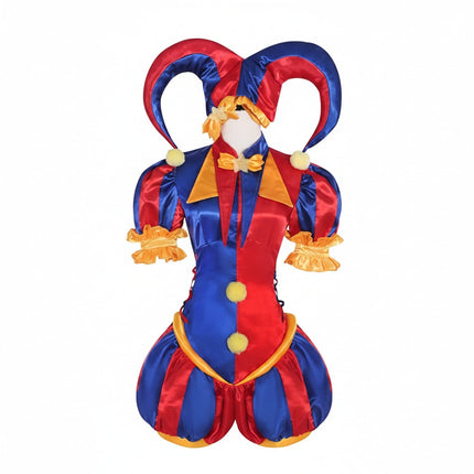 Womens Jester Costume Set with Hat, Gloves, and Socks | Bold Outfit for Halloween and Themed Parties