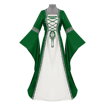 Womens Medieval Dress Costume with Lace-Up Detail | Elegant Renaissance Outfit for Halloween and Role Play