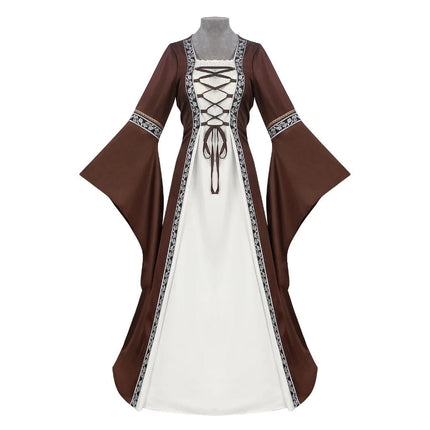 Womens Medieval Dress Costume with Lace-Up Detail | Elegant Renaissance Outfit for Halloween and Role Play