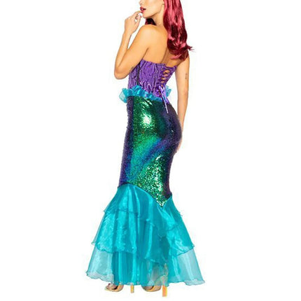 Womens Mermaid Dress Costume with Shimmering Fishtail Design | Elegant Fantasy Look for Halloween and Themed Events