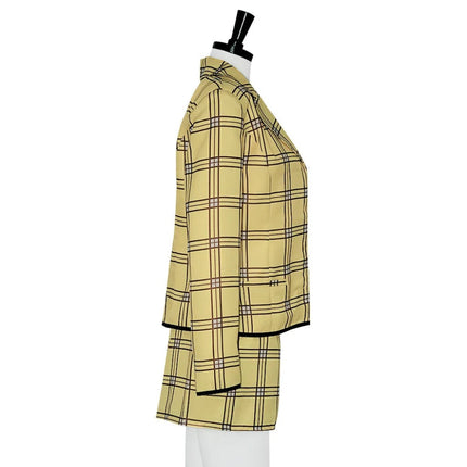 Womens Plaid Blazer Skirt Costume Set for Halloween Parties | Stylish Outfit for Themed Events and Role Play