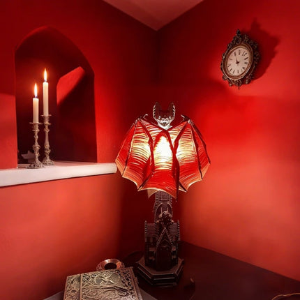 Halloween Bat Lamp with Gothic Design | Spooky Table Accent for Halloween Decor