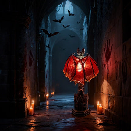 Halloween Bat Lamp with Gothic Design | Spooky Table Accent for Halloween Decor