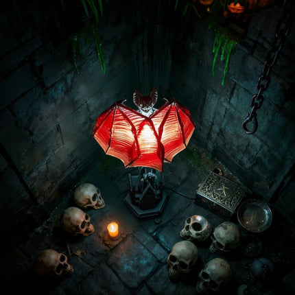 Halloween Bat Lamp with Gothic Design | Spooky Table Accent for Halloween Decor