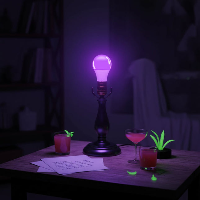 Black Light Bulb UV E27, UV Light Bulb for Halloween Decoration, Black Light for Party Lighting and Glow Effect_00