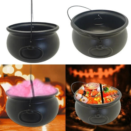 Halloween Cauldron Decoration with Classic Witch Design | Spooky Candy Display for Trick-or-Treat Events