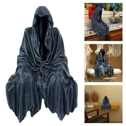 Compact Grim Reaper Statue for Halloween Decoration | Eerie Accent for Spooky Displays