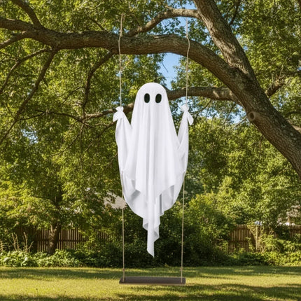 Remote-Controlled Halloween Ghost Decoration with Adjustable Brightness | Spooky Swing for Yard and Party Displays