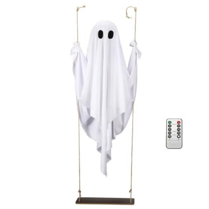 Remote-Controlled Halloween Ghost Decoration with Adjustable Brightness | Spooky Swing for Yard and Party Displays
