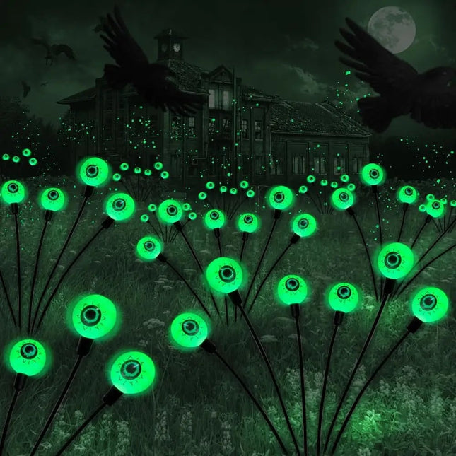 Halloween Solar Lights for Garden, Solar Pathway Lights with Glowing Eyes, Outdoor Halloween Decorations for Yard_00
