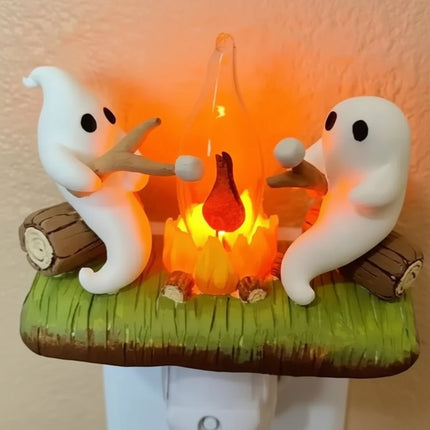 Plug-In LED Ghost Night Light for Halloween Decor | Soft Glow for Cozy Ambiance in Kids' Rooms