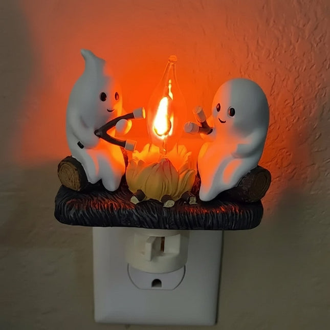 Plug In Night Light LED with Ghost Design, Halloween Decoration for Bedroom and Hallway, LED Room Light for Kids_00