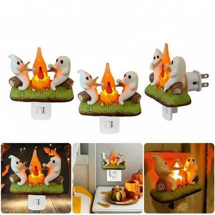 Plug-In LED Ghost Night Light for Halloween Decor | Soft Glow for Cozy Ambiance in Kids' Rooms