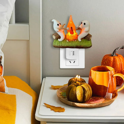 Plug-In LED Ghost Night Light for Halloween Decor | Soft Glow for Cozy Ambiance in Kids' Rooms