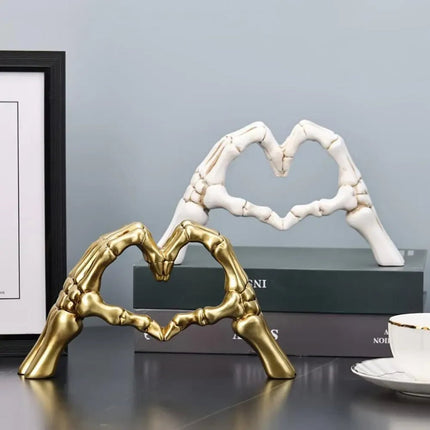 Skeleton Heart Sculpture for Halloween with Gothic Design | Unique Table Decor for Home and Seasonal Displays