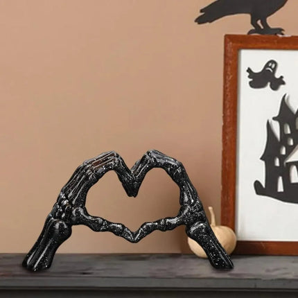 Skeleton Heart Sculpture for Halloween with Gothic Design | Unique Table Decor for Home and Seasonal Displays