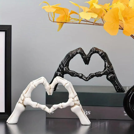 Skeleton Heart Sculpture for Halloween with Gothic Design | Unique Table Decor for Home and Seasonal Displays