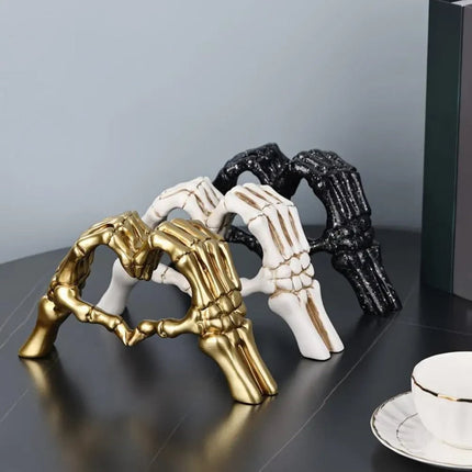 Skeleton Heart Sculpture for Halloween with Gothic Design | Unique Table Decor for Home and Seasonal Displays