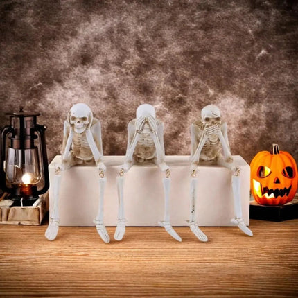 Halloween Skeleton Figurine for Home Decor with Versatile Style | Eerie Accent for Indoor and Outdoor Displays