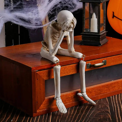Halloween Skeleton Figurine for Home Decor with Versatile Style | Eerie Accent for Indoor and Outdoor Displays