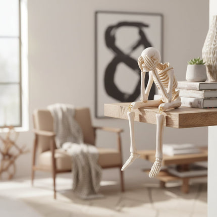 Halloween Skeleton Figurine for Home Decor with Versatile Style | Eerie Accent for Indoor and Outdoor Displays