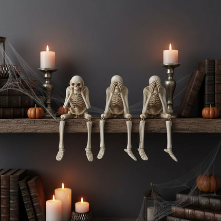 Halloween Skeleton Figurine for Home Decor with Versatile Style | Eerie Accent for Indoor and Outdoor Displays