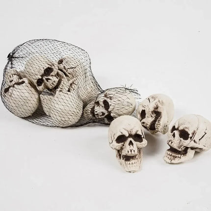 Mini Skull Decorations for Halloween with Striking White Finish | Versatile Accent for Spooky Displays and Themed Events