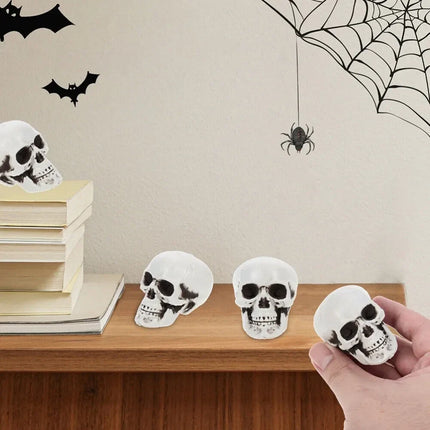 Mini Skull Decorations for Halloween with Striking White Finish | Versatile Accent for Spooky Displays and Themed Events