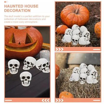 Mini Skull Decorations for Halloween with Striking White Finish | Versatile Accent for Spooky Displays and Themed Events