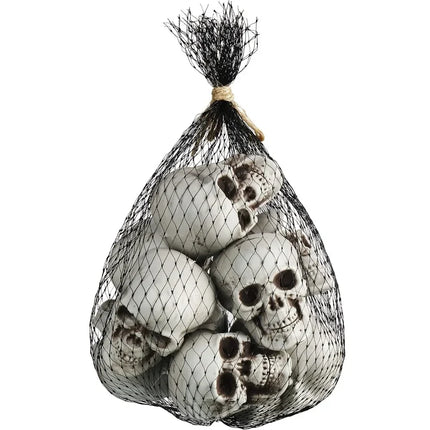 Mini Skull Decorations for Halloween with Striking White Finish | Versatile Accent for Spooky Displays and Themed Events