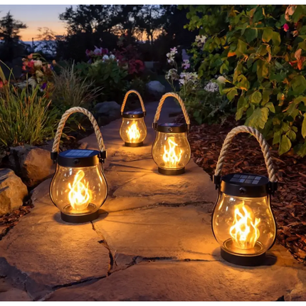 Solar-Powered Halloween Lantern with Realistic Flame Effect | Automatic Lighting for Outdoor Decor