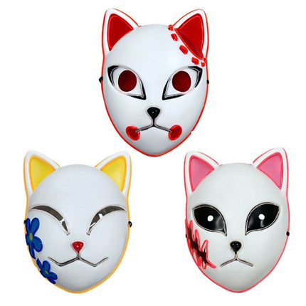 LED Cat Mask for Halloween with Light-Up Design | Comfortable Cosplay Accessory for Parties and Festivals