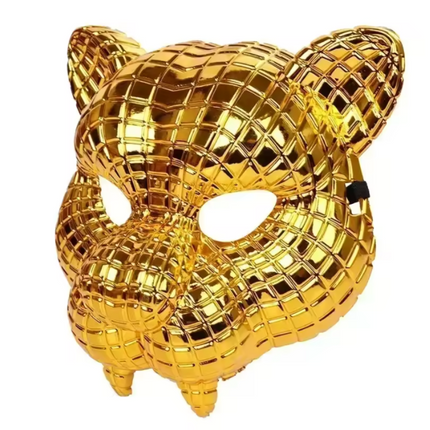 Halloween Animal Mask for Costumes with Striking Gold-Look Surface | Versatile Accessory for Parties and Festivals