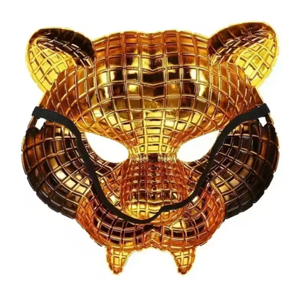 Halloween Animal Mask for Costumes with Striking Gold-Look Surface | Versatile Accessory for Parties and Festivals