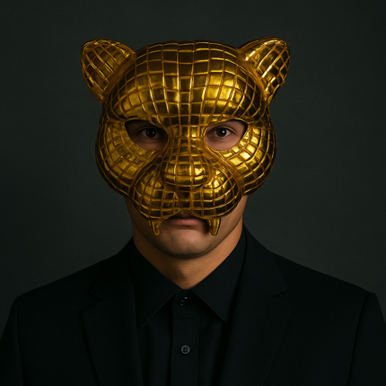 Halloween Animal Mask for Costumes with Striking Gold-Look Surface | Versatile Accessory for Parties and Festivals
