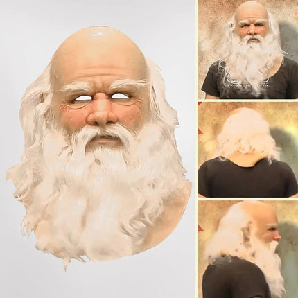 Realistic Santa Mask with Detailed Beard Design | Perfect for Holiday Parties and Festive Celebrations