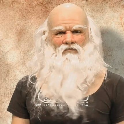 Realistic Santa Mask with Detailed Beard Design | Perfect for Holiday Parties and Festive Celebrations