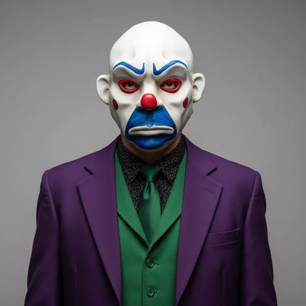 Scary Clown Halloween Mask with Full-Face Design | Eye-Catching Costume Accessory for Parties and Events