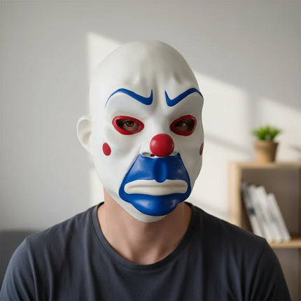 Scary Clown Halloween Mask with Full-Face Design | Eye-Catching Costume Accessory for Parties and Events