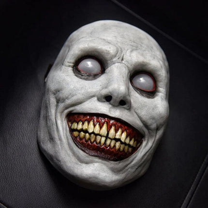 Scary Demon Hooded Halloween Mask with Evil Grin | Lightweight Cosplay Accessory for Parties and Pranks