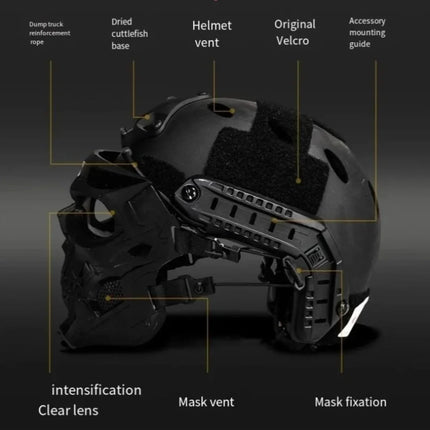 Tactical Skull Helmet Mask for Outdoor Gear | Lightweight Combat Mask for Airsoft and Cosplay Events