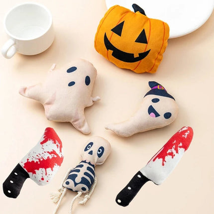 Interactive Plush Cat Toy with Catnip in Ghost Design | Engaging Halloween Fun for Playful Cats