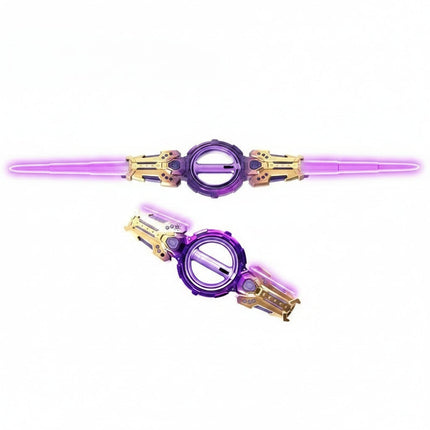 Light Up Double Sword for Halloween with Sound Effects | Extendable Design for Role Play and Cosplay