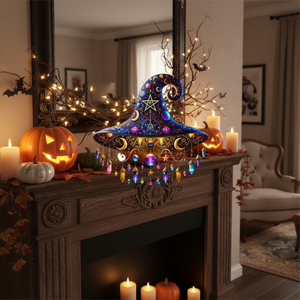 Enchanting Halloween Witch Hat Decor for Home | Playful Seasonal Accent in Blue or Black