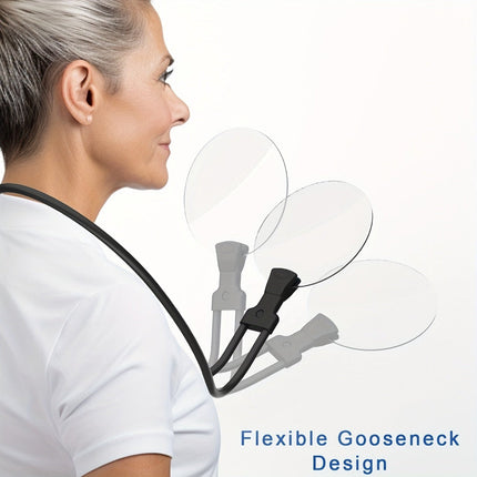 Hands-Free Magnifying Glass with Adjustable Neck | Large 4.25" Lens for Reading and Crafting Clarity