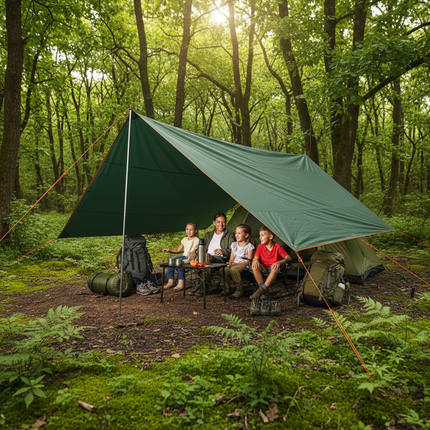 Heavy Duty Waterproof Camping Tarp with Reinforced Grommets | Versatile Outdoor Shelter for Weather Protection