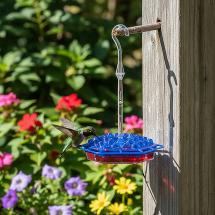 Hummingbird Feeder with Hexagonal Ports for Easy Cleaning | Vibrant Hanging Bird Feeder for Outdoor Spaces
