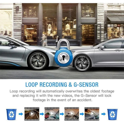 Front and Rear Dash Cam, 1080P Car Dash Camera with 4 in LCD Screen, Hardwired Dashboard Camera with G Sensor_05