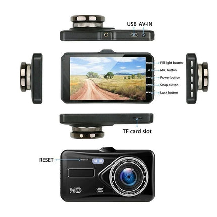 Front and Rear Dash Cam, 1080P Car Dash Camera with 4 in LCD Screen, Hardwired Dashboard Camera with G Sensor_02