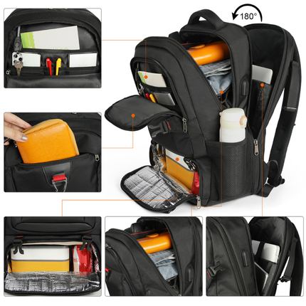 Insulated Travel Backpack with Padded Laptop Compartment | Large Capacity Organizer for Meals and Essentials